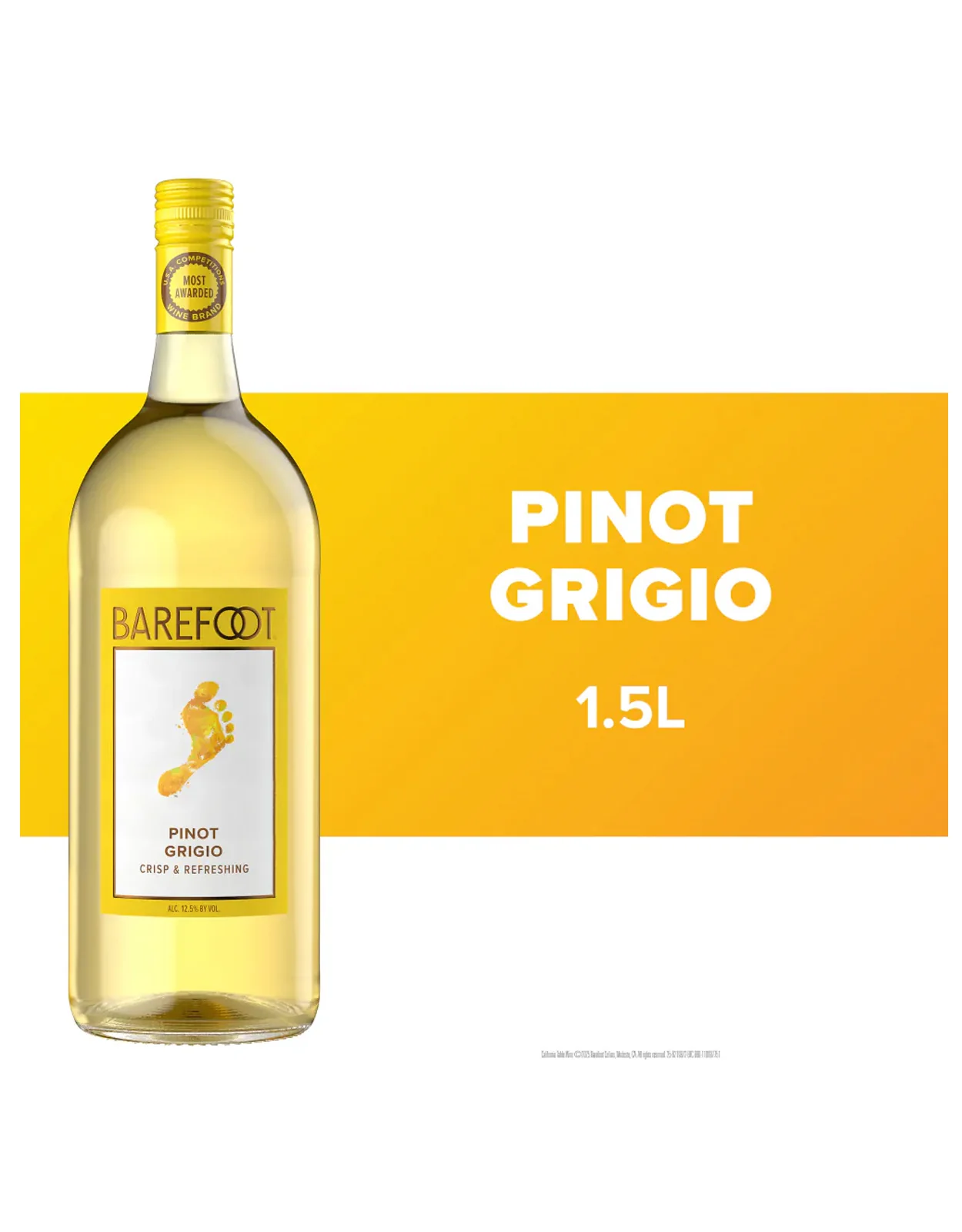 Barefoot Pinot Grigio - 1.5 Litre X 6 Bottles