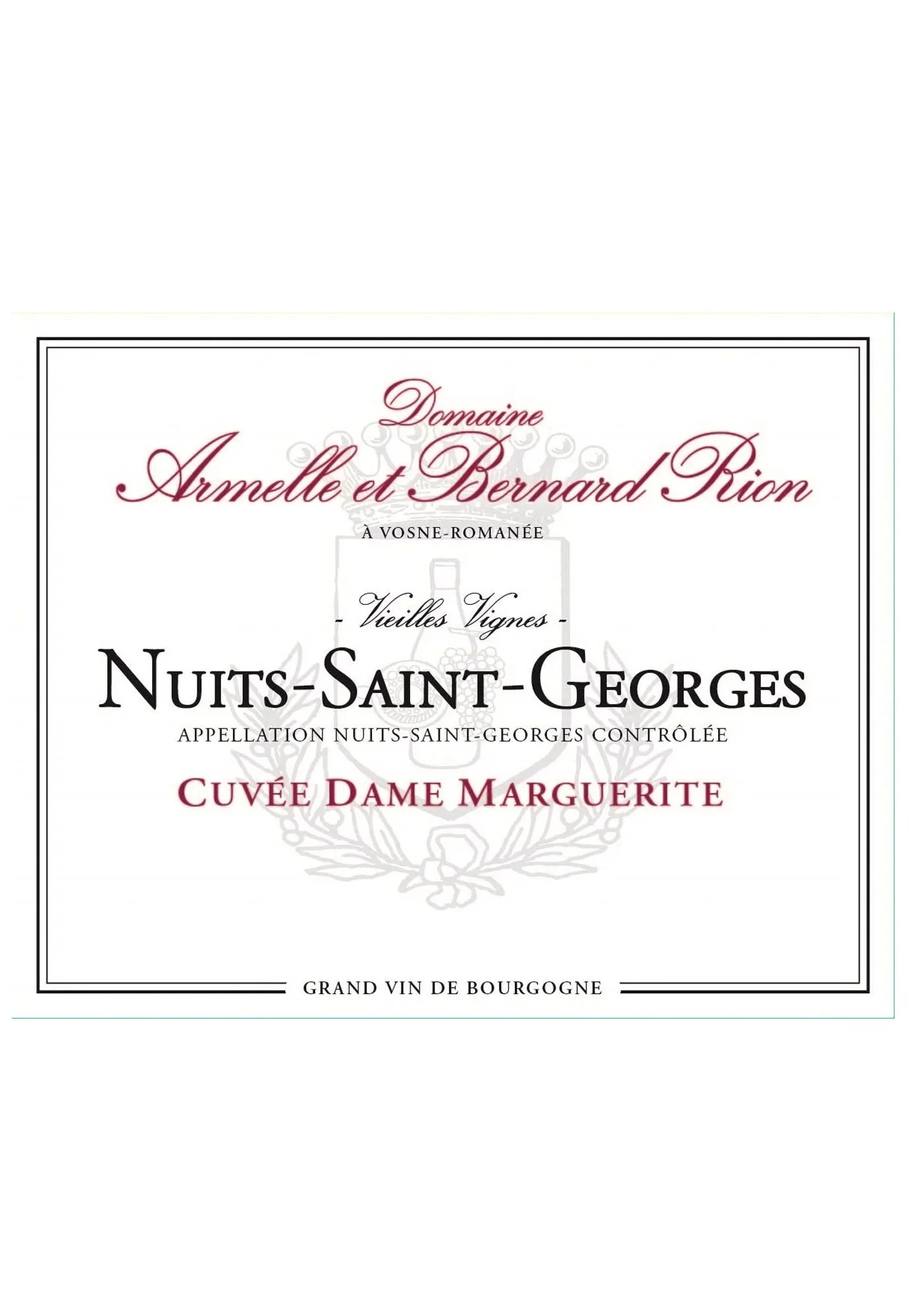 Domaine Armelle et Bernard Rion Nuits Saint Georges 'Cuvee Dame Marguerite' 2019