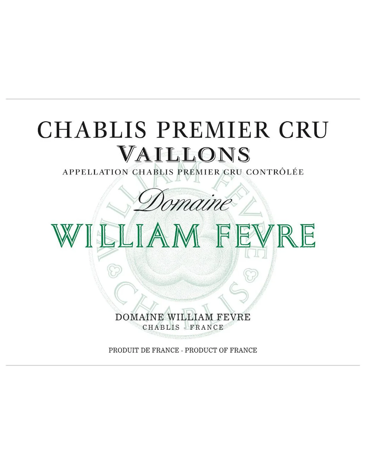Domaine William Fevre Chablis Premier Cru Vaillons 2019