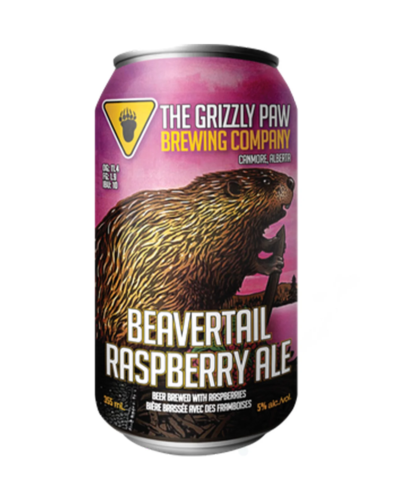 Grizzly Paw Beavertail Raspberry Ale 355 ml - 24 Cans